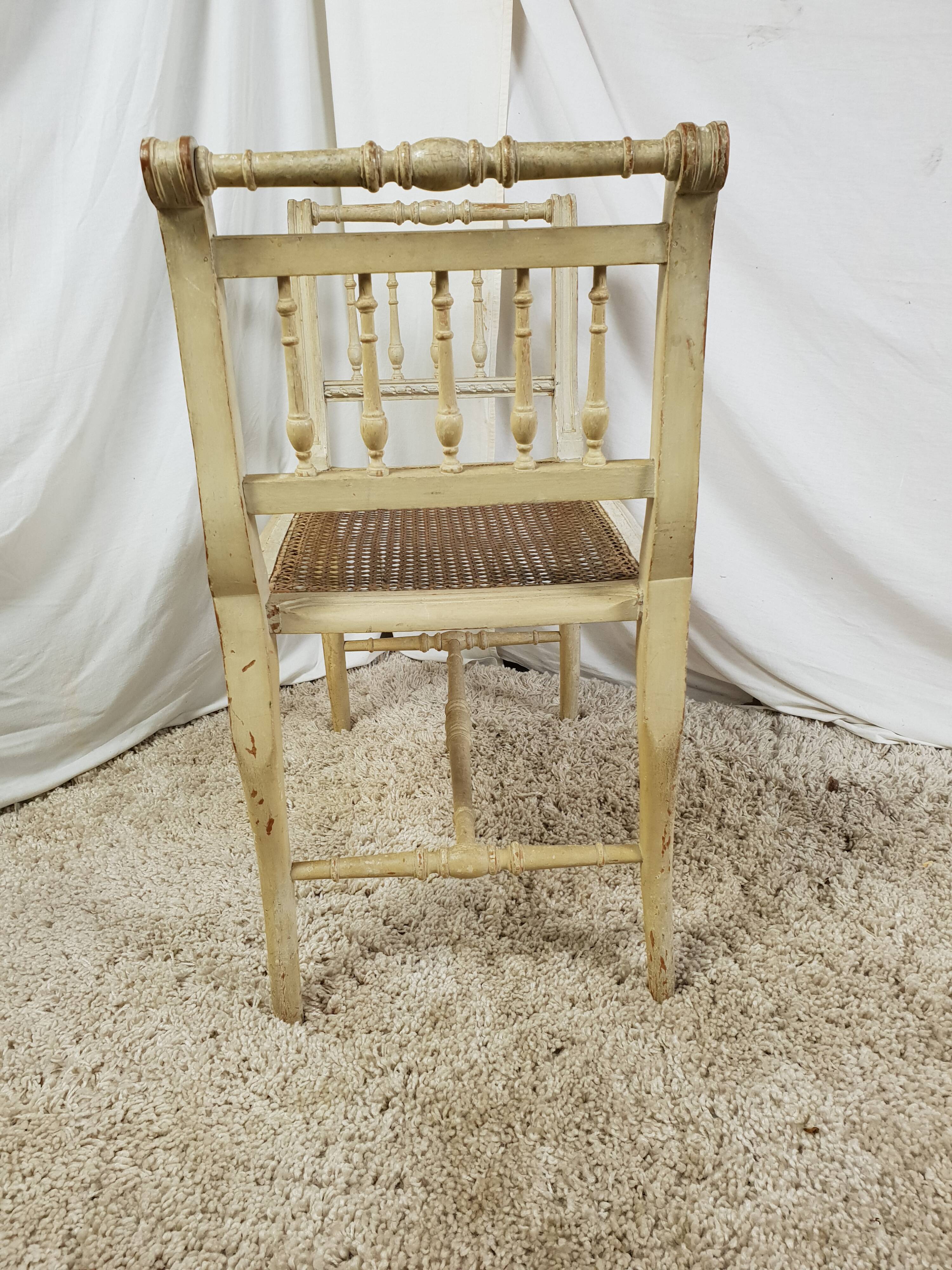 Old caned Louis XV style seat