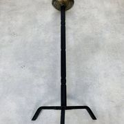 Bougeoir pique cierge brutaliste fer forgé 69 cm