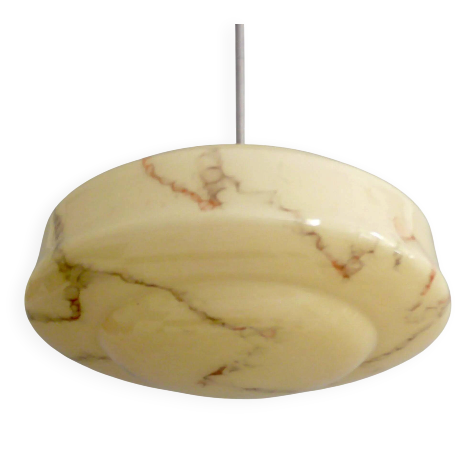 Grand plafonnier beige Art Déco - années 1930-1950