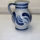 Handmade glazed stoneware pitcher with Handarbeit inscription
