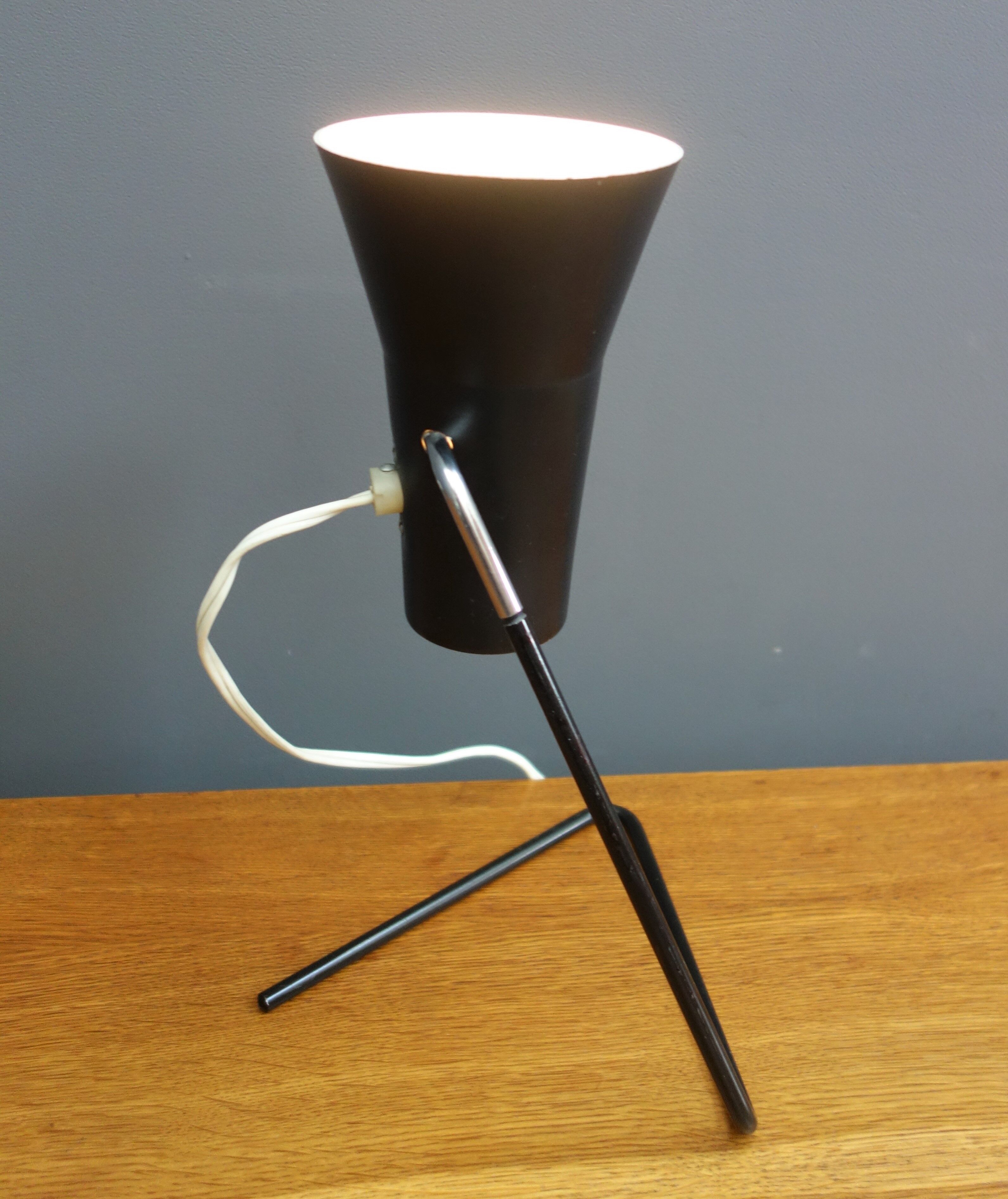 Josef Hurka Black table lamp for Drupol, model 21616 1960s