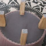 Pouf/rests feet child, soft pink velvet,
