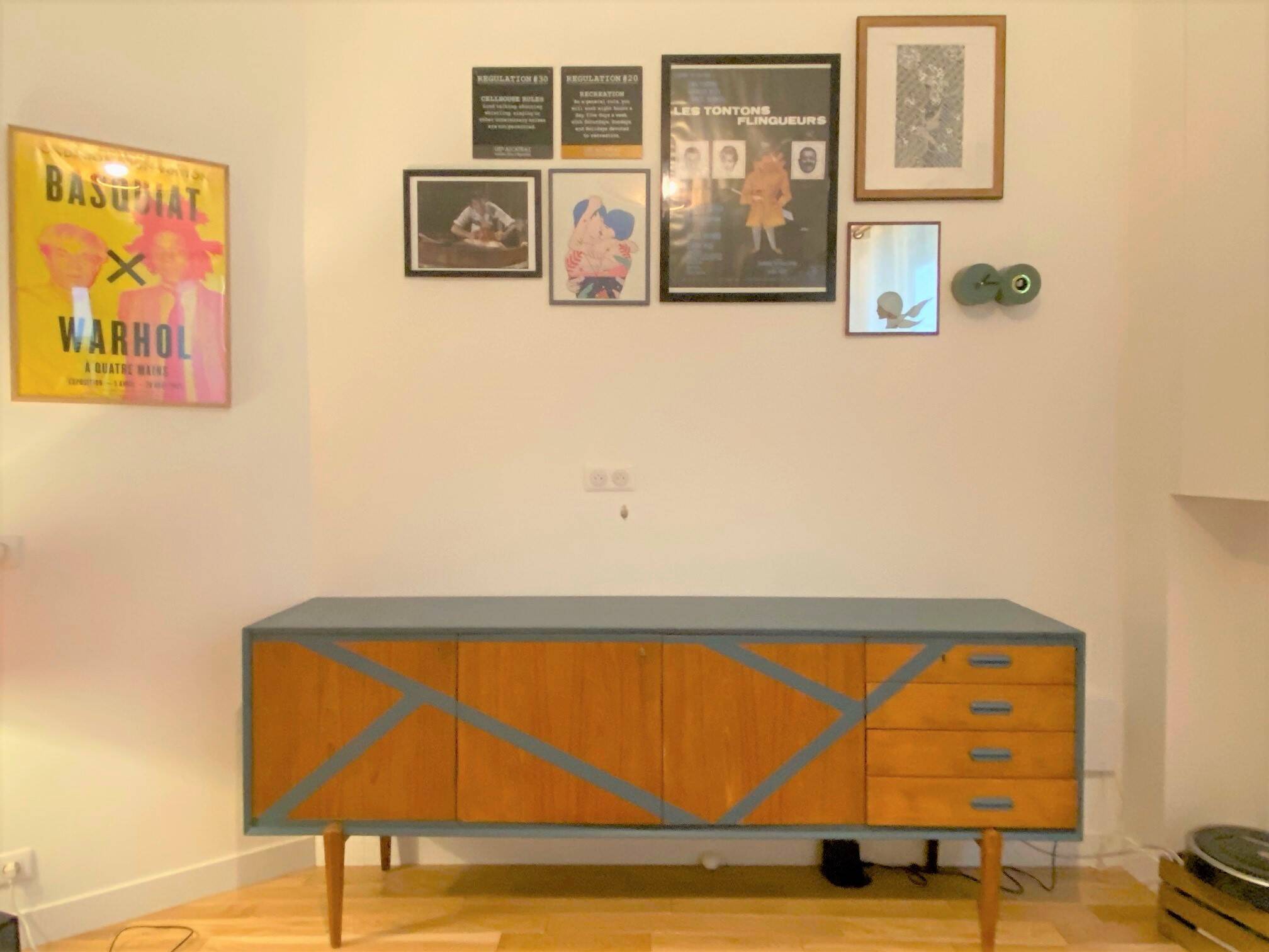 Restored vintage 60s low sideboard