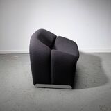 Artifort Groovy model F598 chair by Pierre Paulin upholstered with charcoal bouclé
