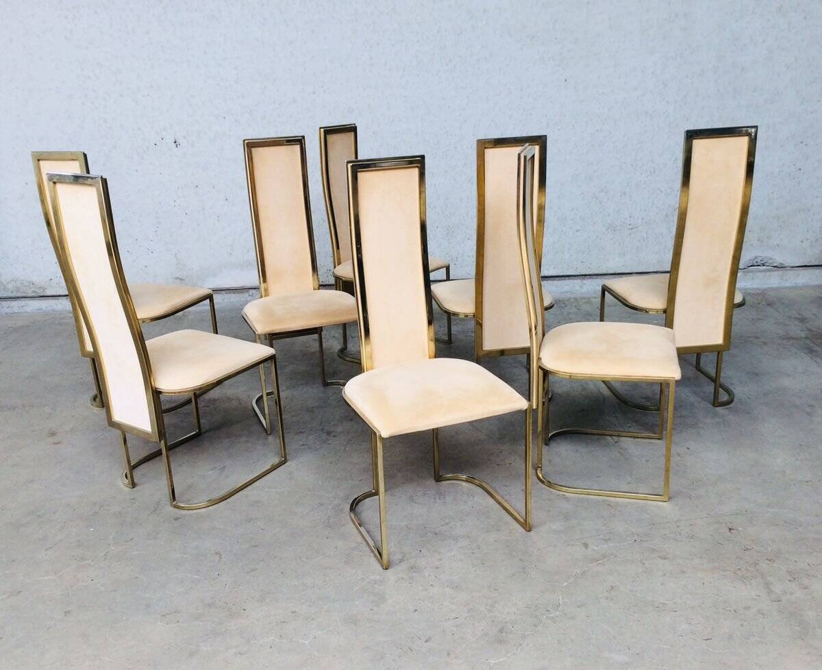 Hollywood Regency dining chairs from Belgo Chrom, 1970s, set of 8.