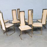 Hollywood Regency dining chairs from Belgo Chrom, 1970s, set of 8.