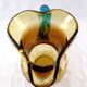 Pitcher in blown glass Portieux model Georges Sand amber and vintage blue France