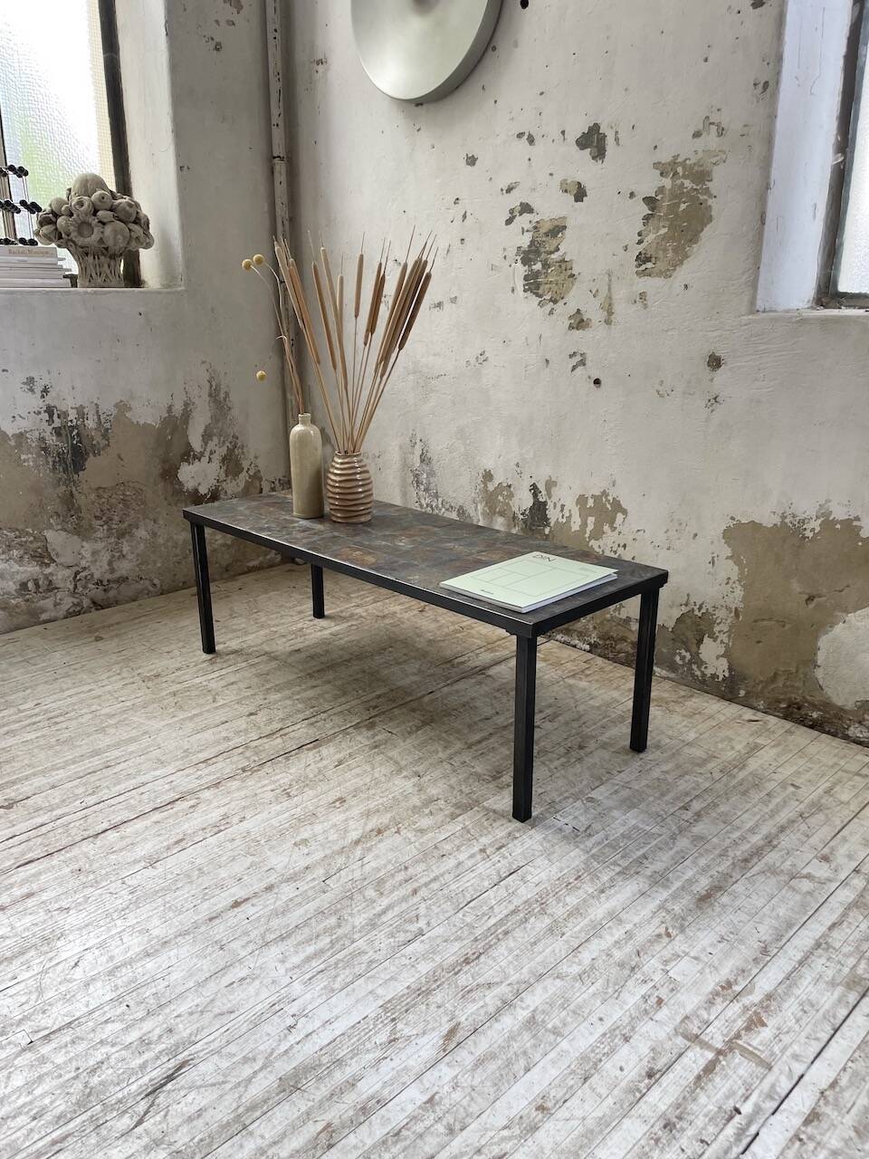 1950s slate coffee table