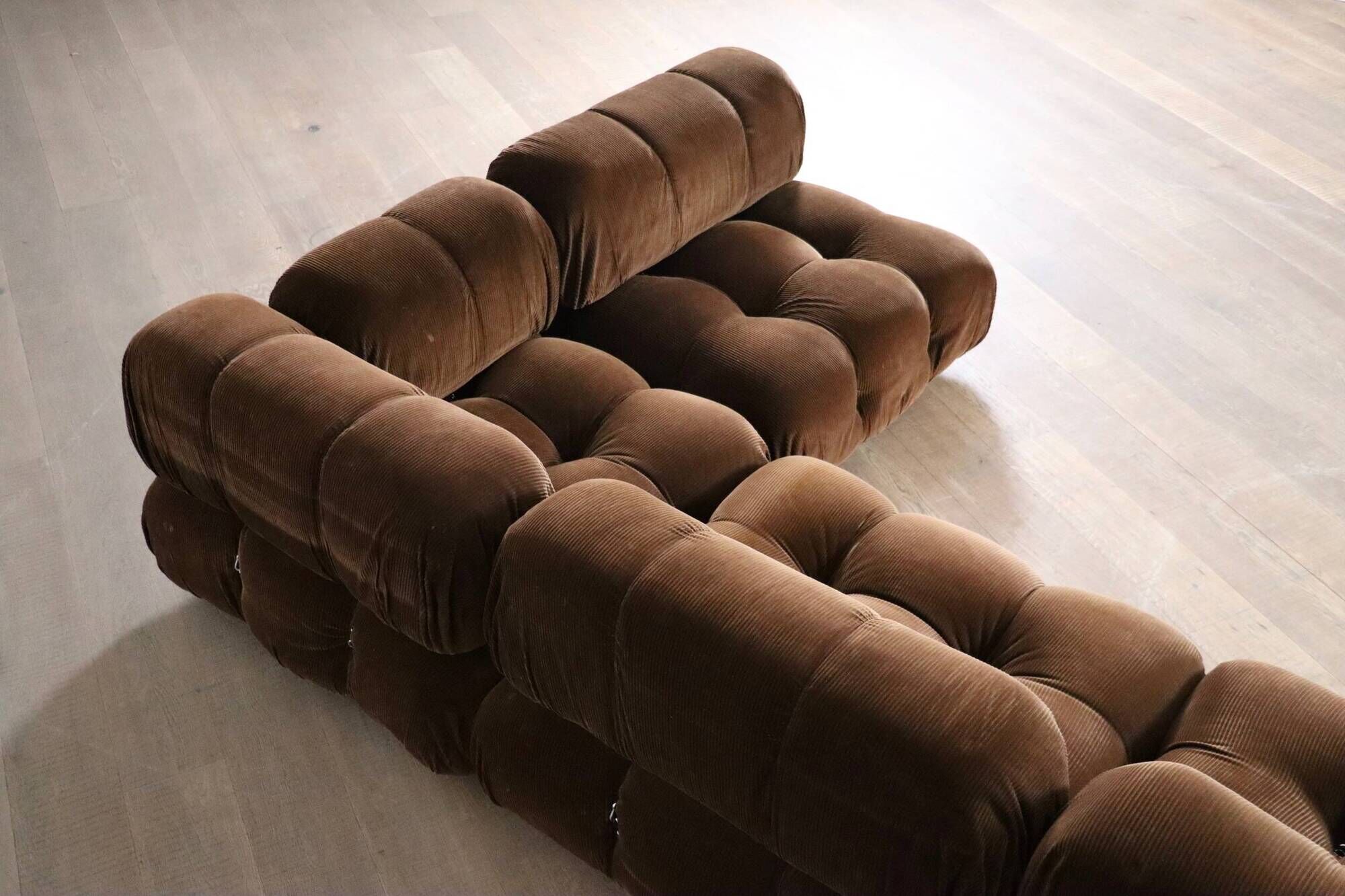 Camaleonda Sofa In Brown Corduroy By Mario Bellini For C&B Italia 1969