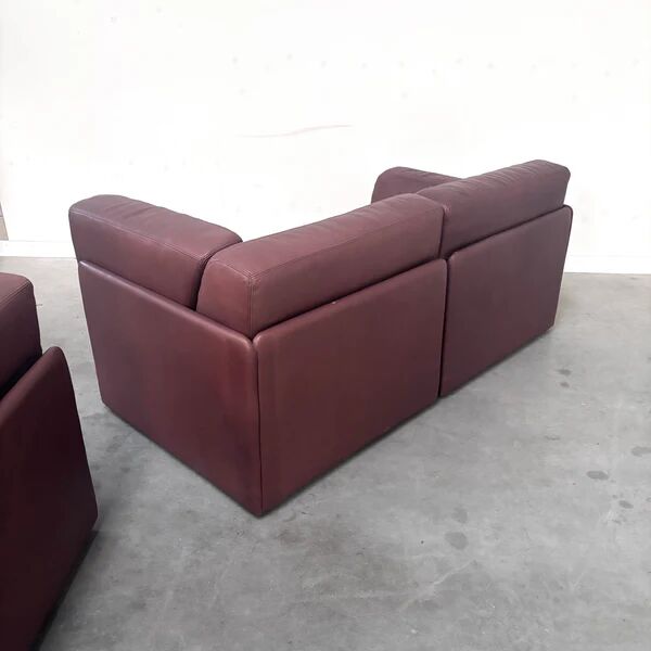 Brown leather modular sofa by De Sede; DS76, 1970s (straight or angle)