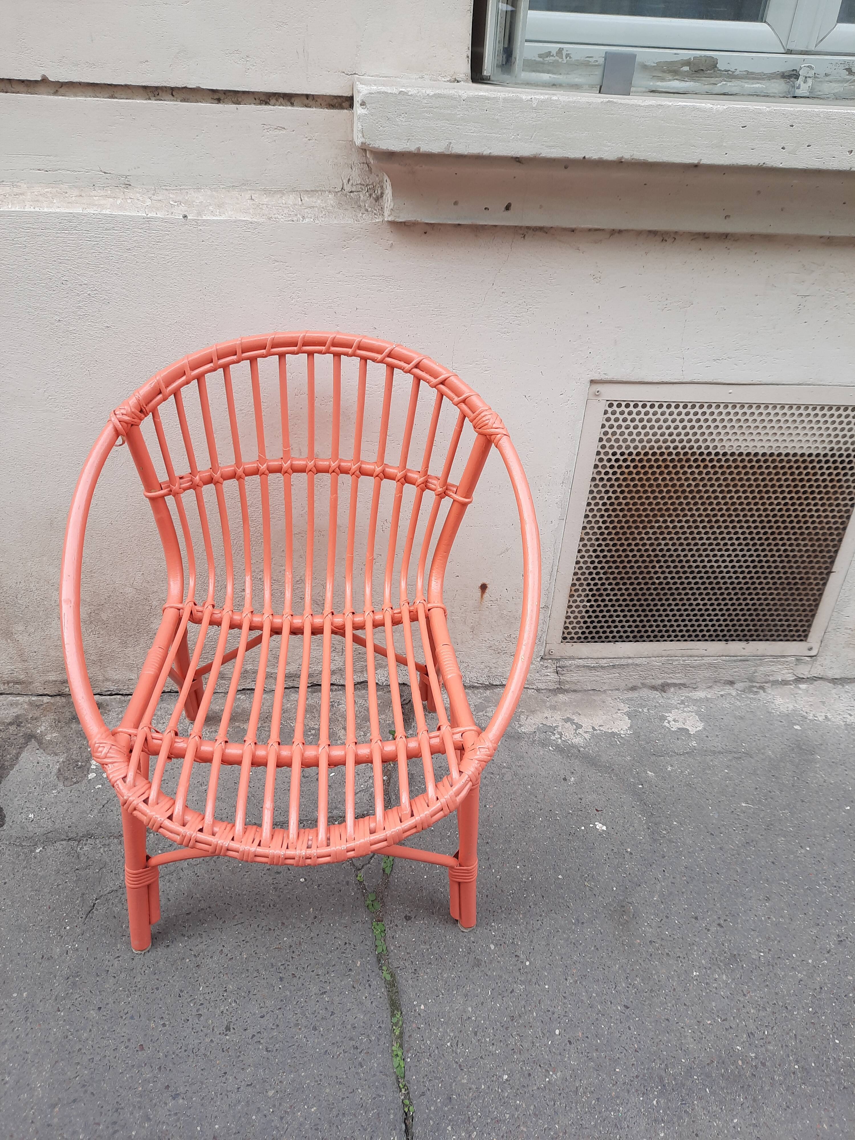 Rattan basket armchair