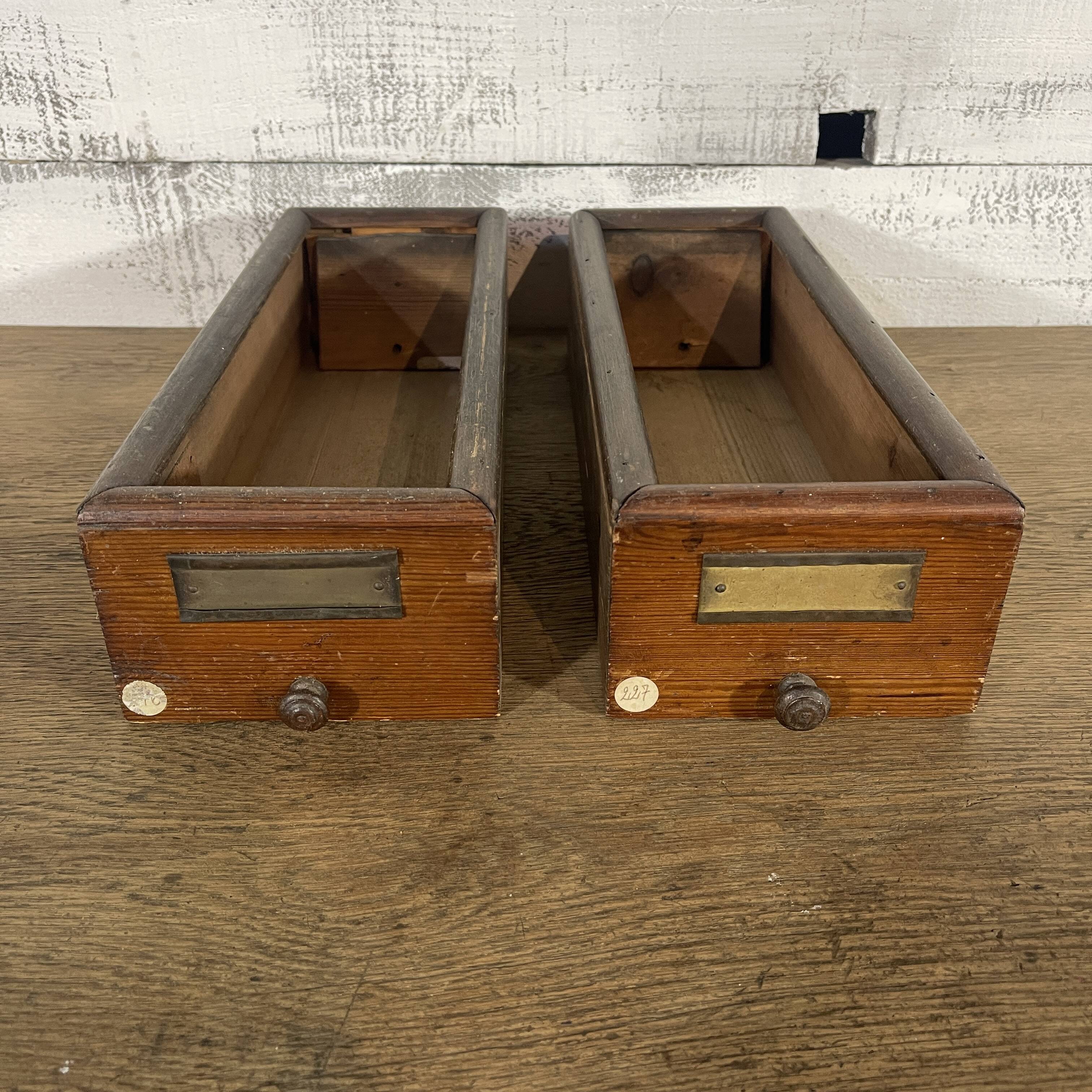 Set of 2 old wooden drawers