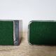 Art Deco pair of bookends in Portor marble and onyx, 1930s-1950s.