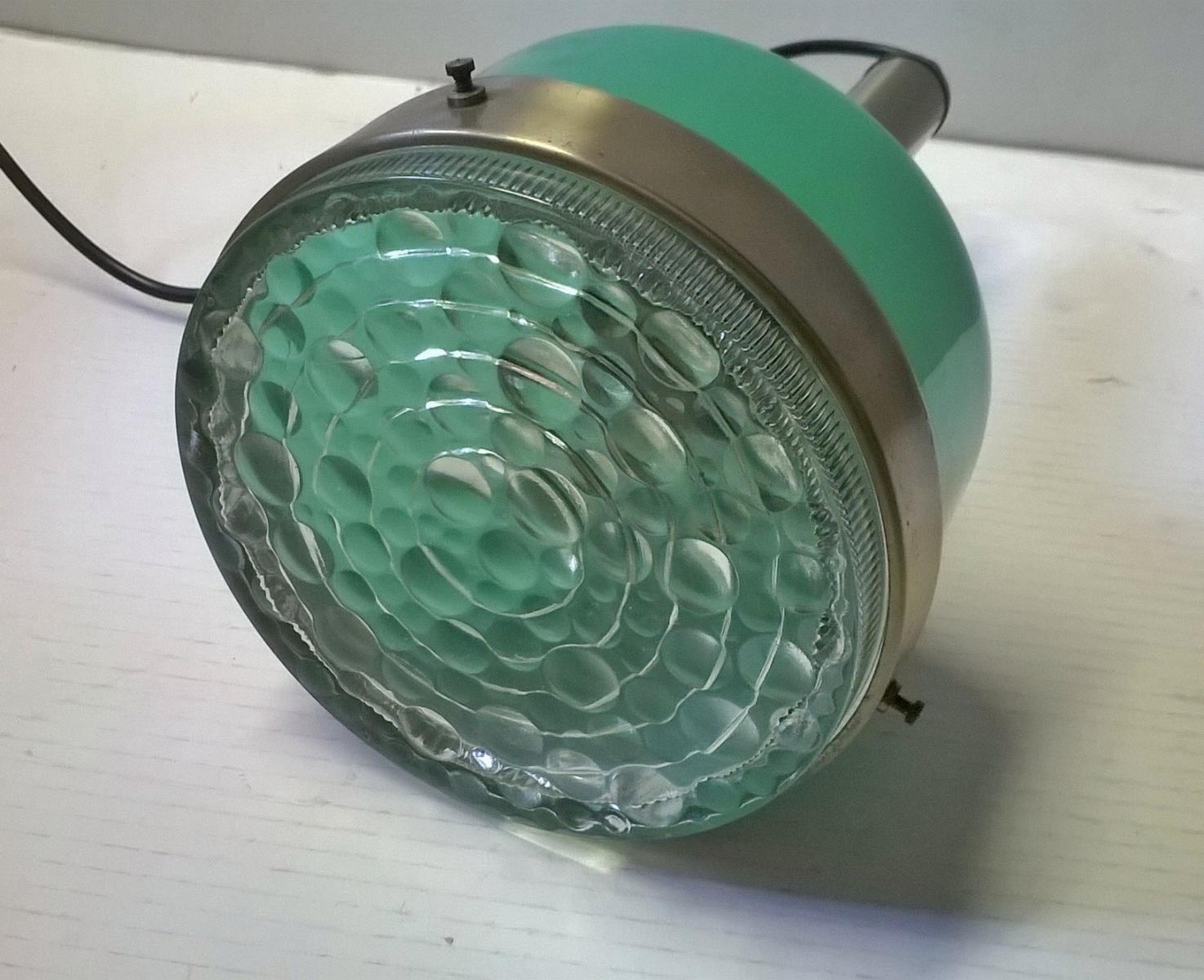 Suspension en verre de Murano vert et blanc de Vistosi Italie 1960