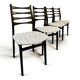 Série de 4 chaises en bois laqué noir, 1960