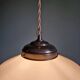 Art Deco pendant light in white opaline glass, conical, 1920s-30s