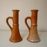 Set of 2 sandstone candle holders