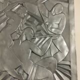 Signed art deco bas relief