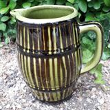 Green and brown ceramic jug