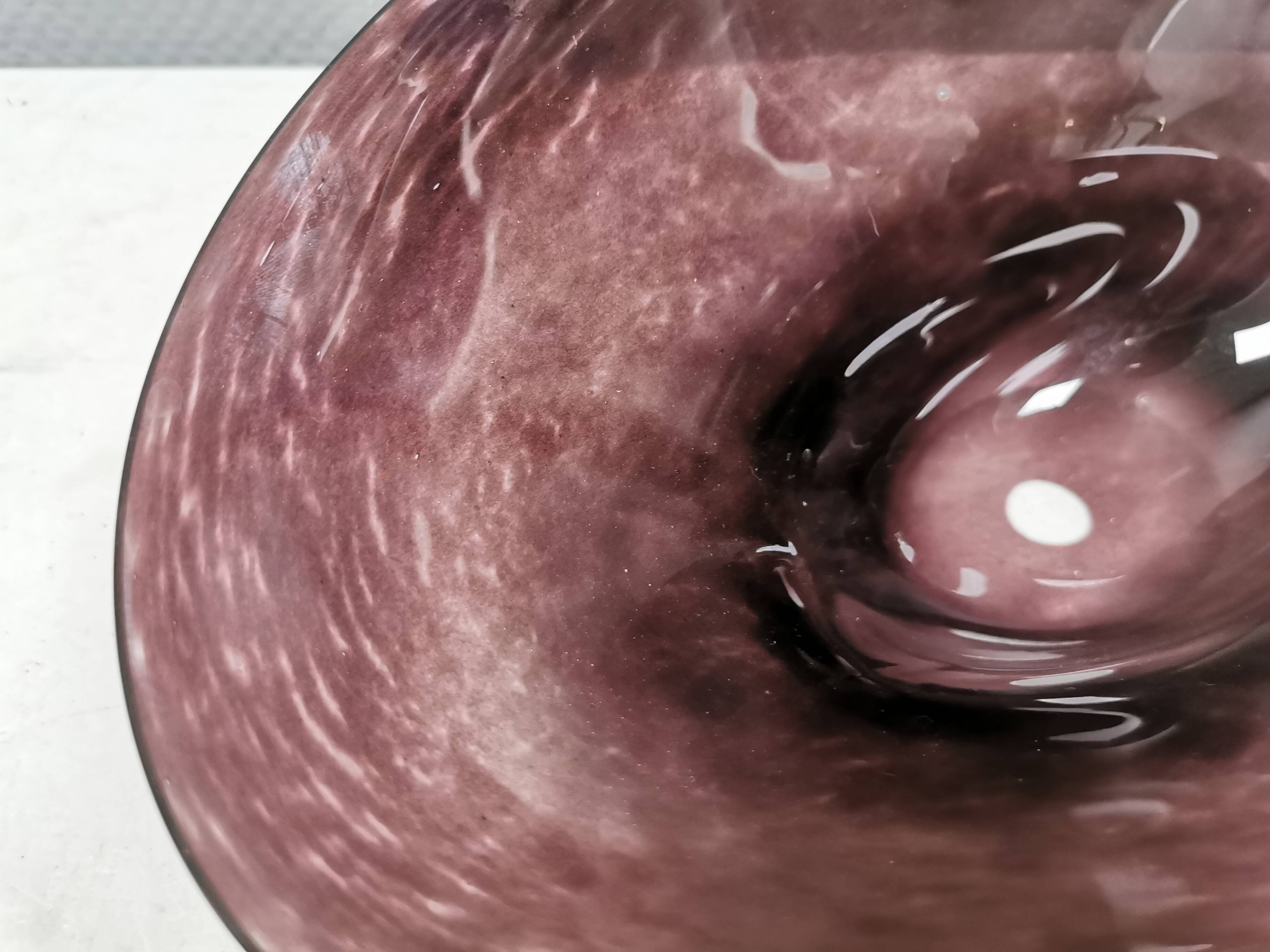 Large dish in several layers of glass, in a beautiful purple colour 1980s