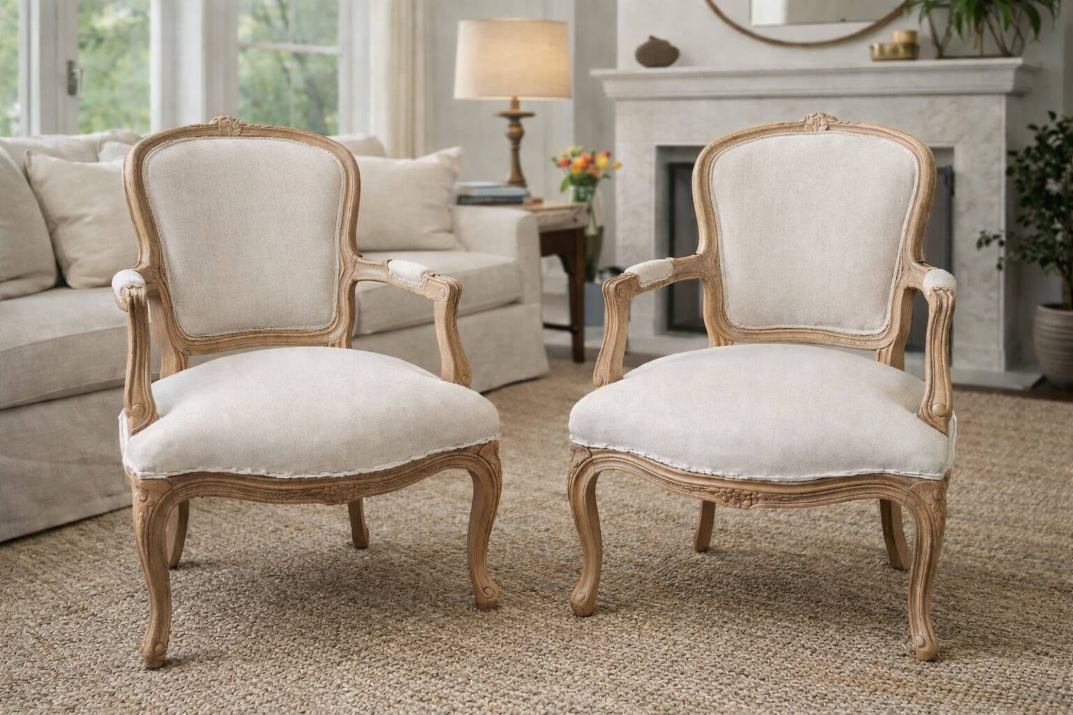 Pair of Louis XV Cabriolet Armchairs – Fully Restored – Parisian Style