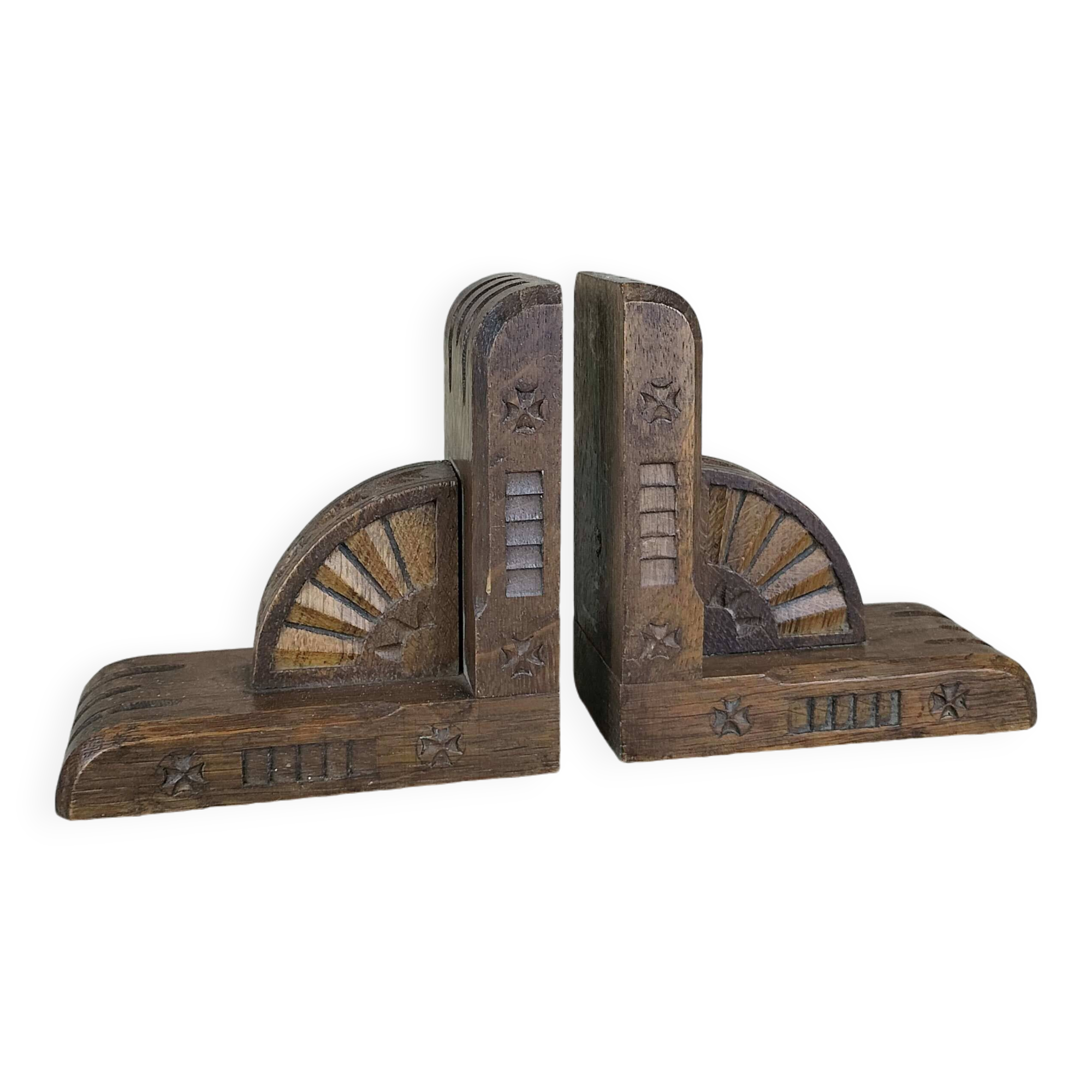 Pair of wooden bookends