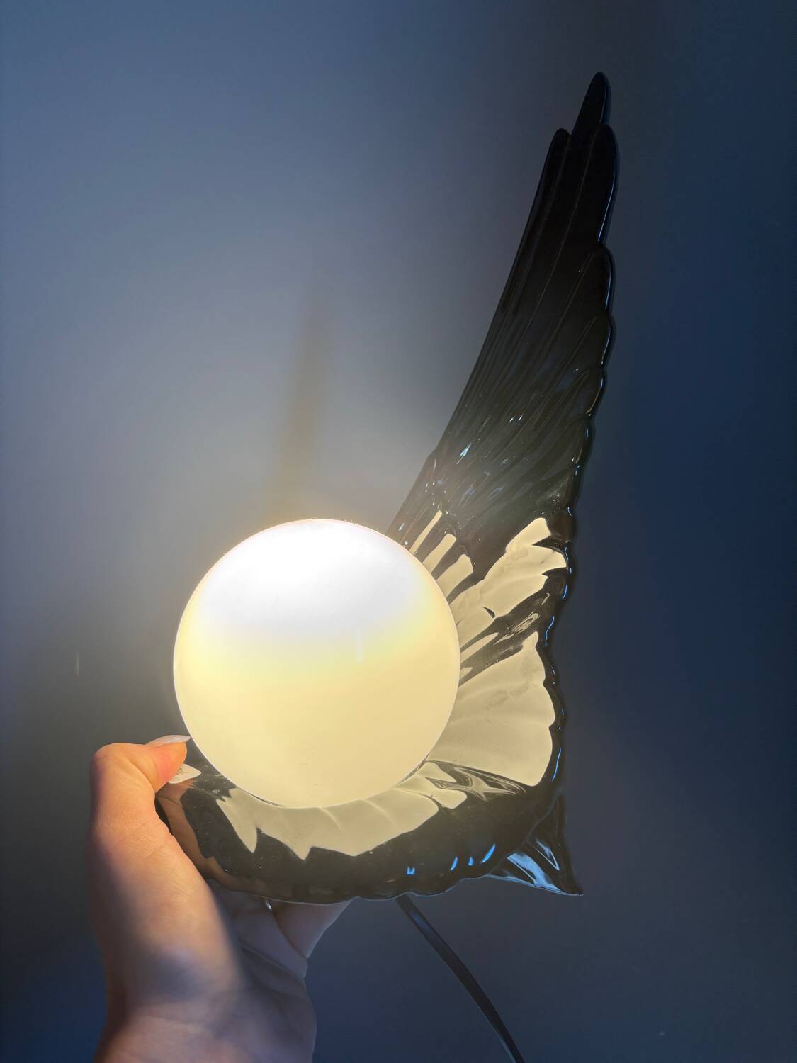 Ceramic wing and globe lamp