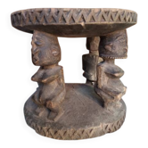 African art, tribal art, antique caryatid stool