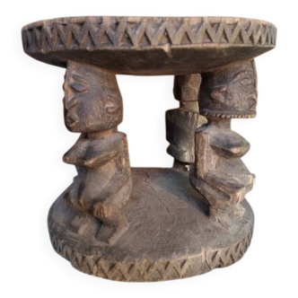 African art, tribal art, antique caryatid stool