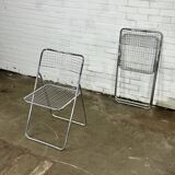 Set of two chrome-colored folding chairs by Niels Gammelgaard for Ikea