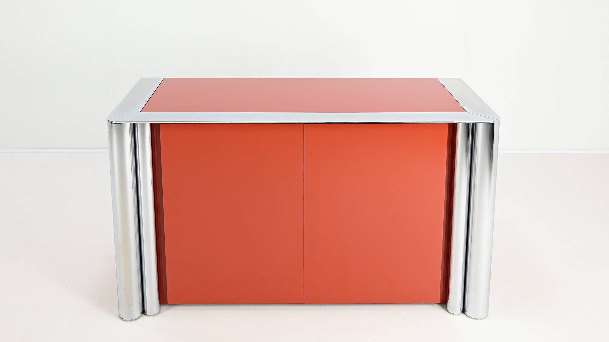 Antonello Mosca, Buffet For Cinova, Lacquer And Chrome, Italy C.1969