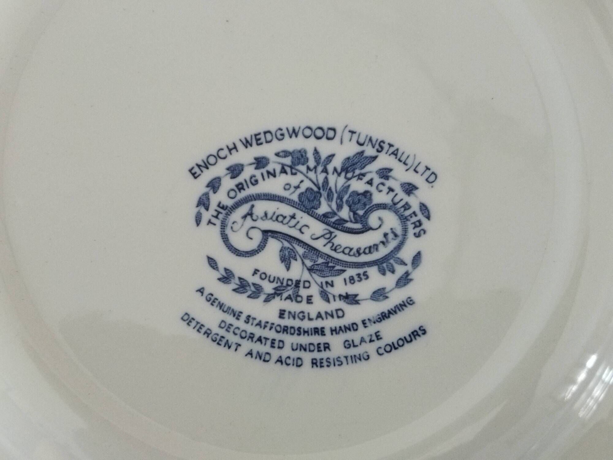 12 English dinner plates Enoch Wedgwood "Asiatic Pheasants"