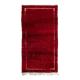 Solid Red Vintage Hand-Knotted Turkish Tulu Rug with Minimalist Ivory Border. 100% Wool