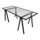 Trestle desk in glass and metal by Rodney Kinsman for Bieffeplast, 80