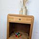 Art Deco bedside table in pine