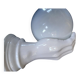 Giant hand-applied white ceramic Art Deco lamp.