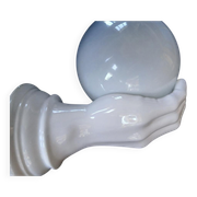 Giant hand-applied white ceramic Art Deco lamp.