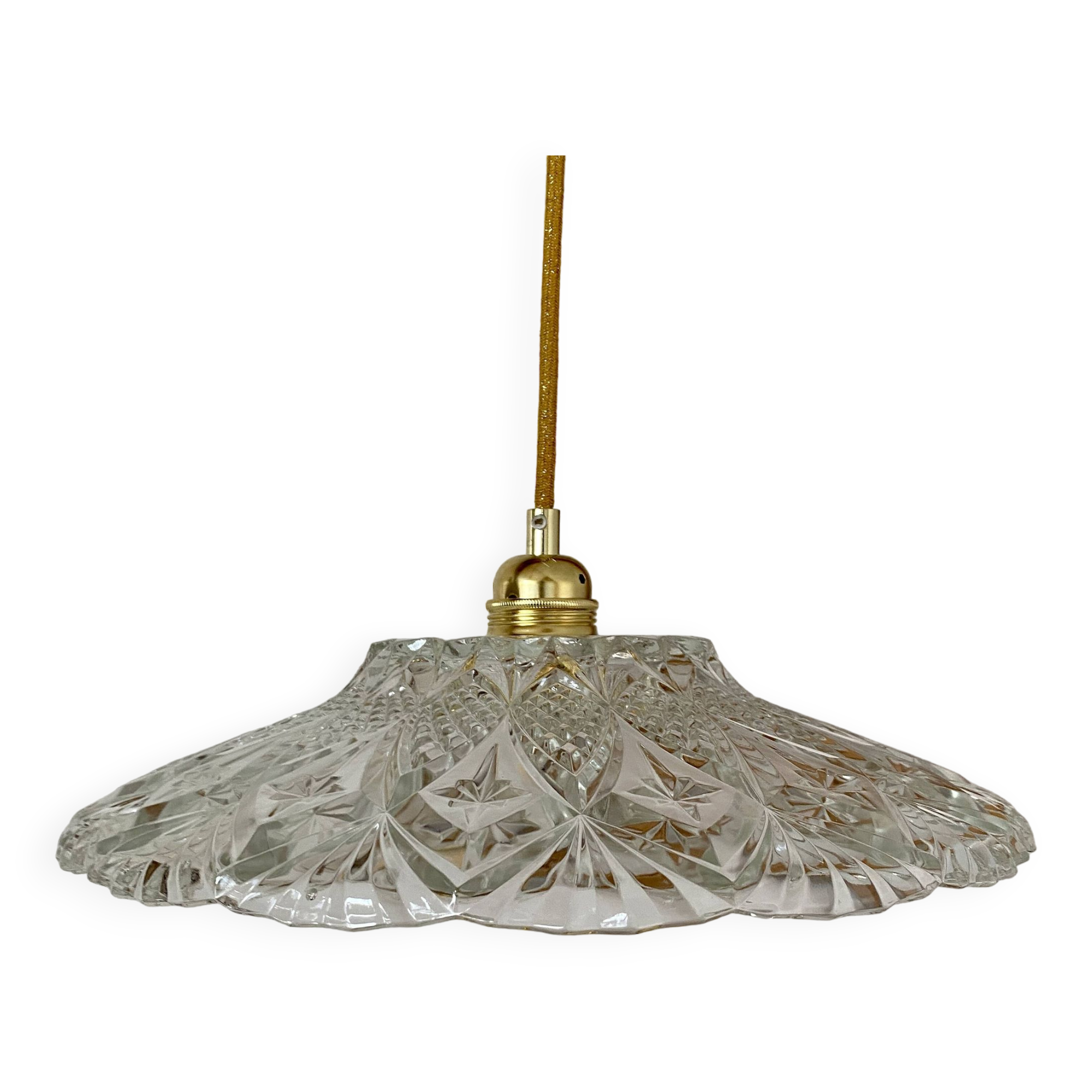 Vintage glass lampshade pendant light - tableware collection -