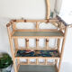 Rattan shelf restyled, vintage, 50s
