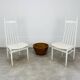 2 Scandinavian slatted chairs, white, from the 1960s.