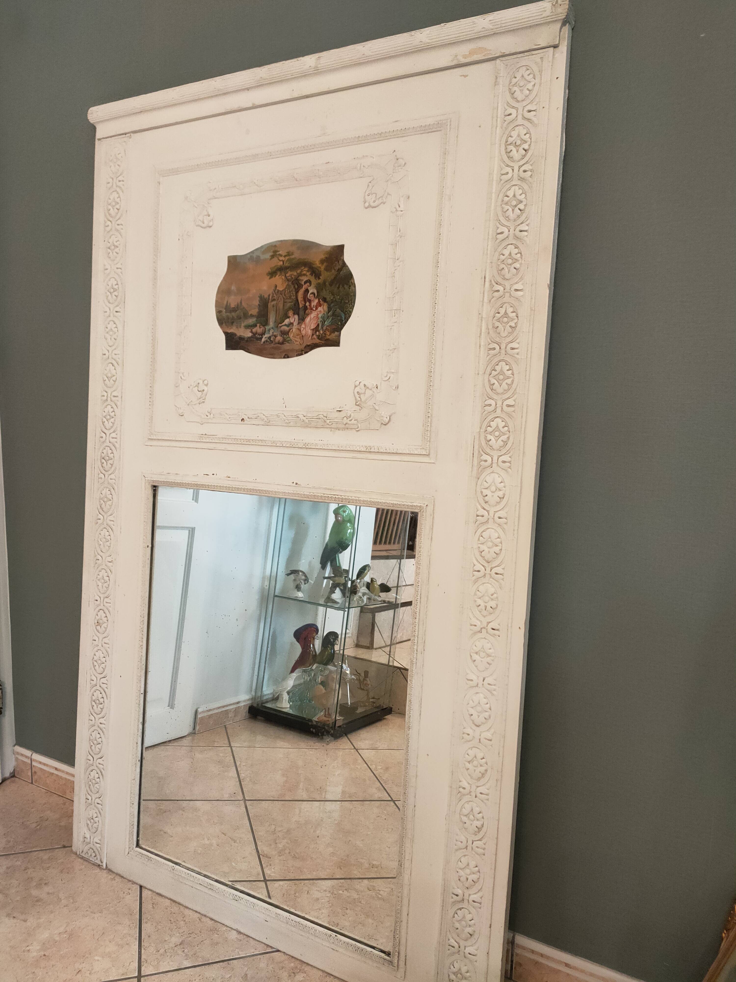 trumeau mirror from the 1920s in painted wood