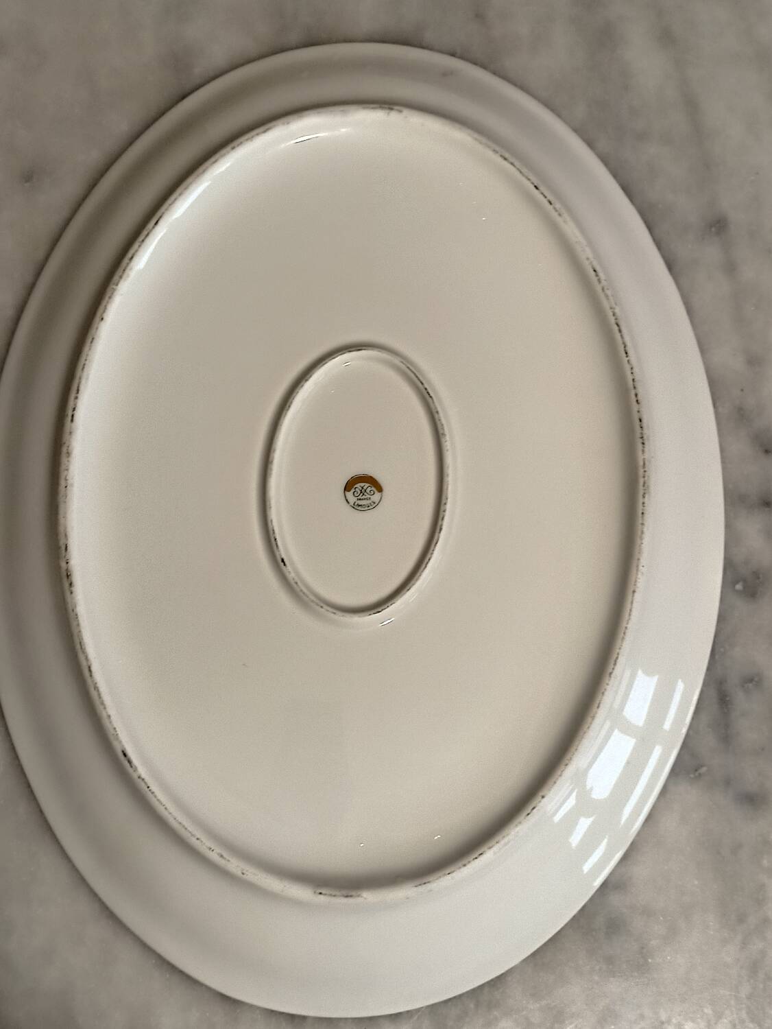 Oval Limoges porcelain dish