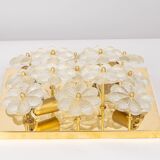 Magnificent small wall lamp/ceiling fixture in glass in the shape of a flower E. Palme, Germany.