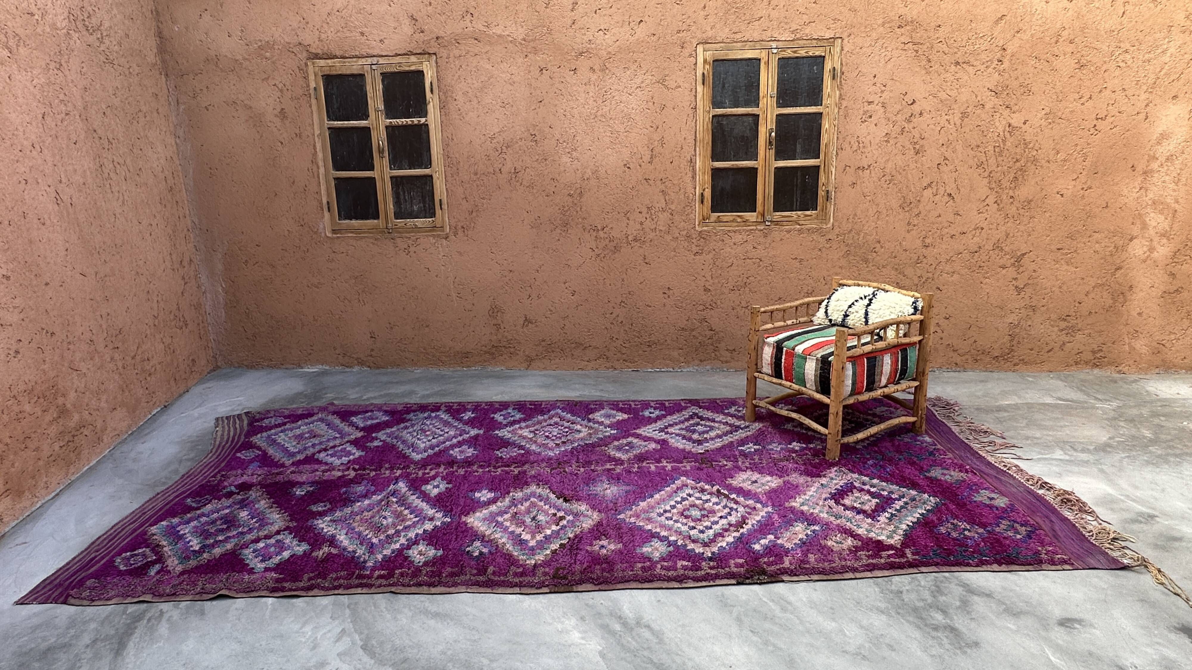 Moroccan purple carpet - 208 x 425 cm
