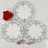 Old dessert plates mismatched in iron earth
