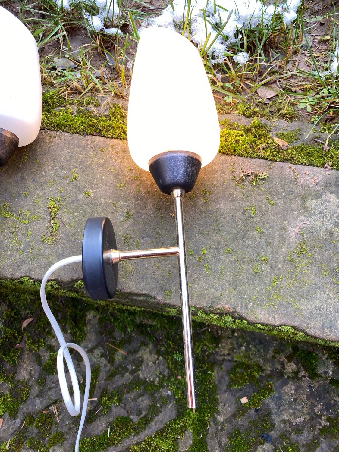 Pair of opaline wall lights from Maison Arlus circa 1950