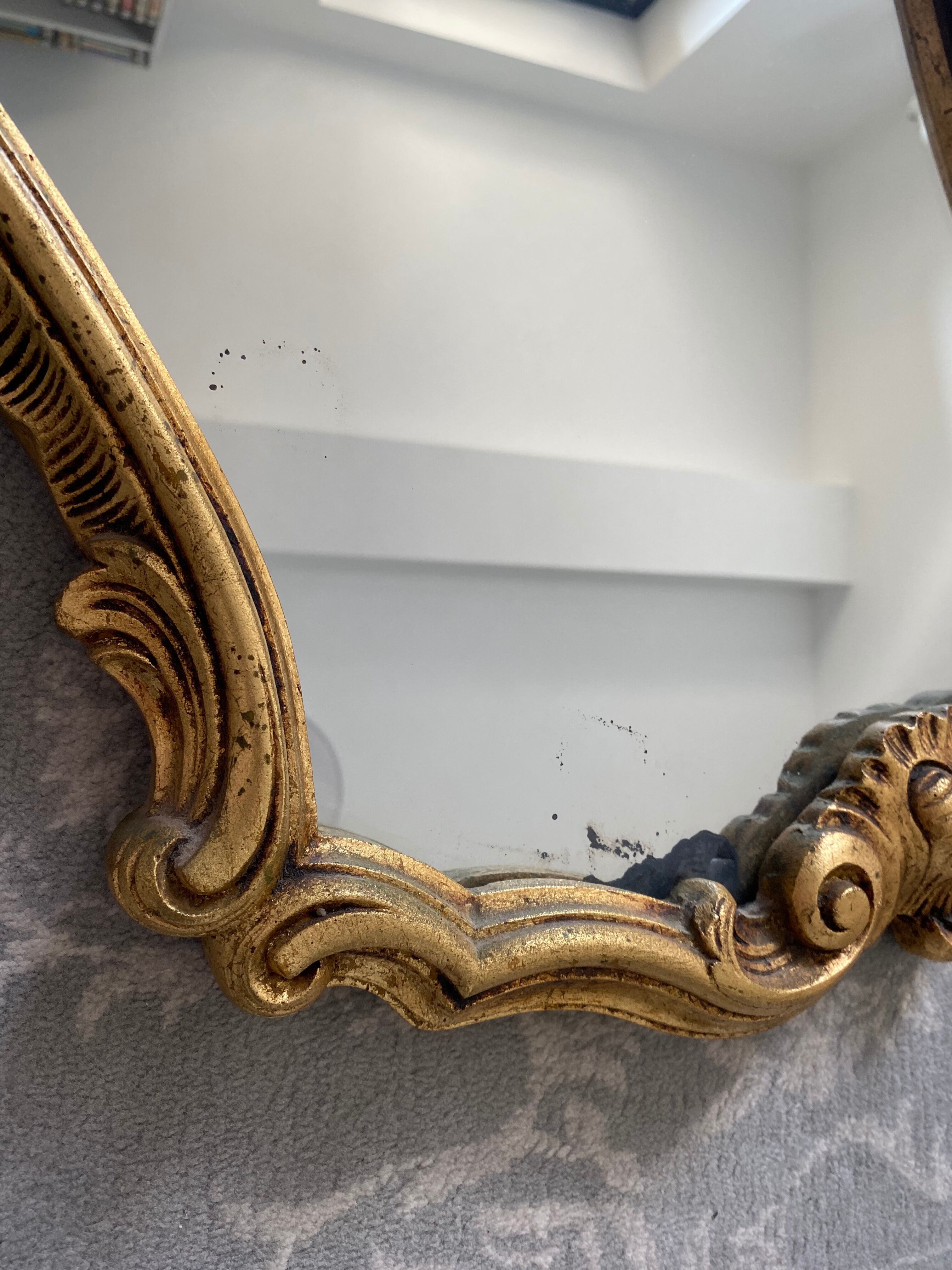 Vintage baroque style mirror, 84x43 cm