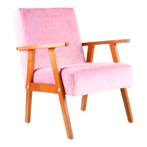 fauteuil vintage rose - velours