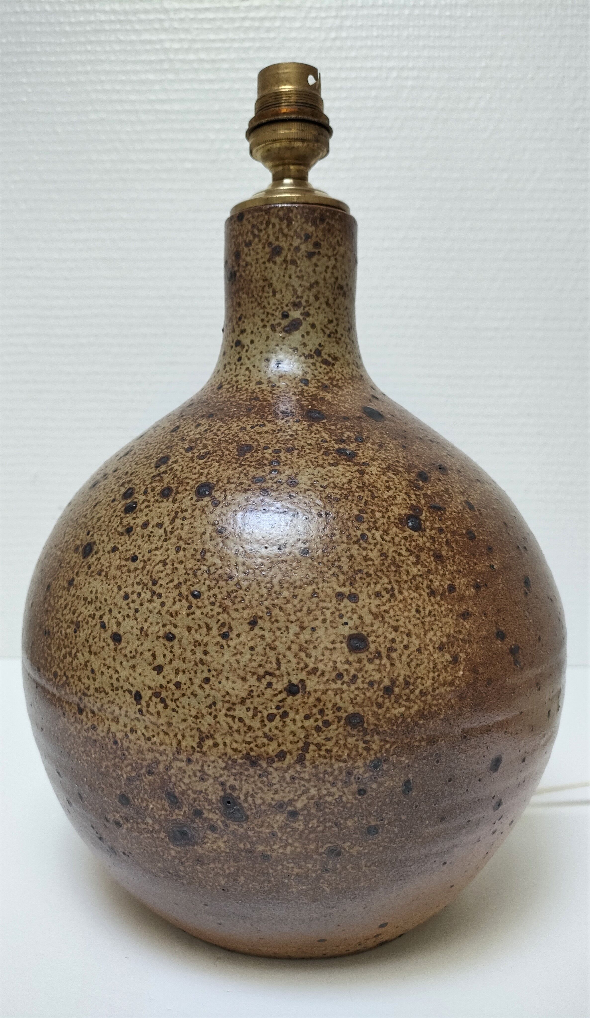 Lamp foot sandstone pyrity vintage height 31 cm