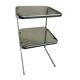Vintage 1970s side table in smoked glass and chrome.